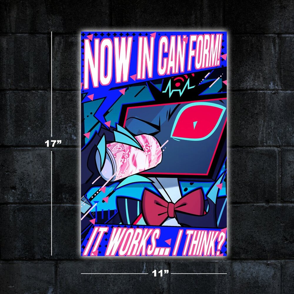 Hazbin Hotel Vox Love Potion Now in Can Form poster - 11x17 wall art print merch